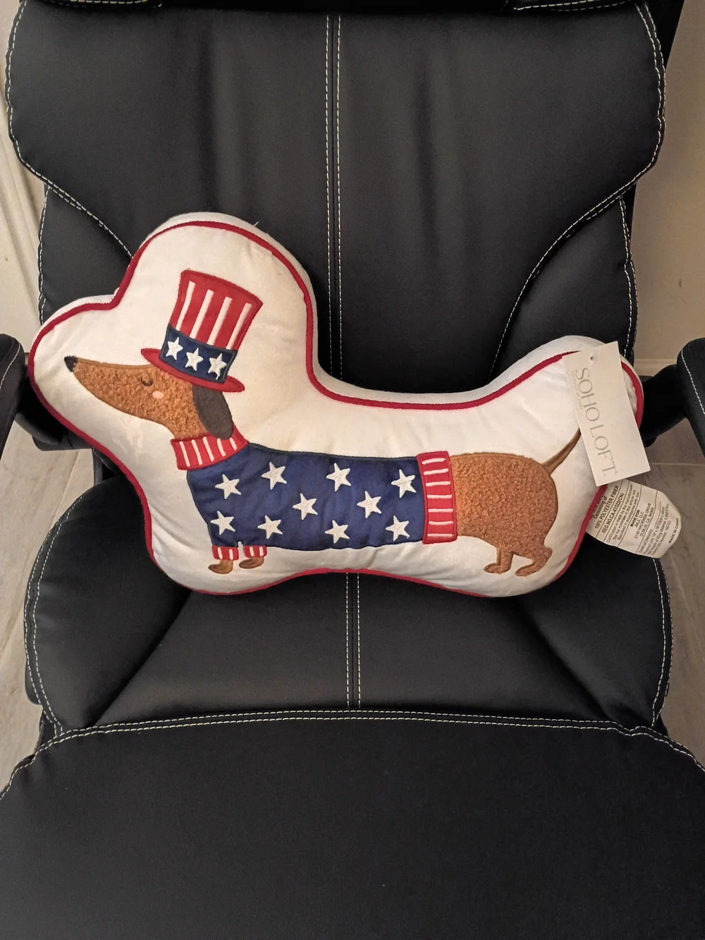 Soho Loft Patriotic Dachshund Decorative Pillow - Red, White & Blue